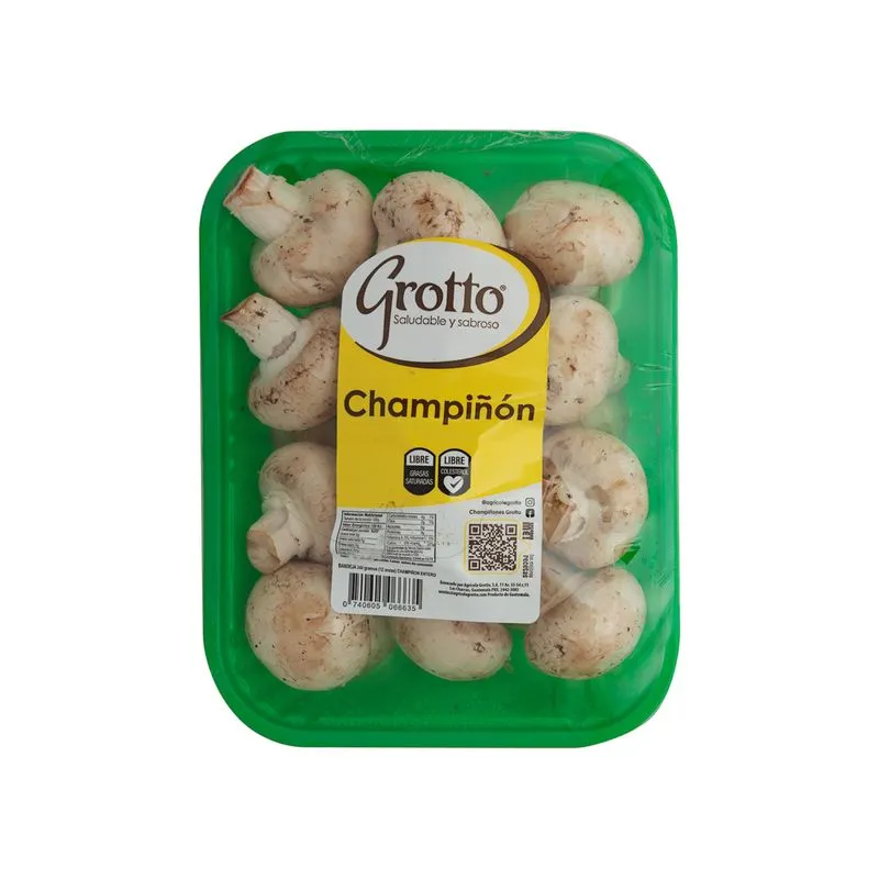 Champiñón Blanco Entero Grotto Bandeja 340 Gramo